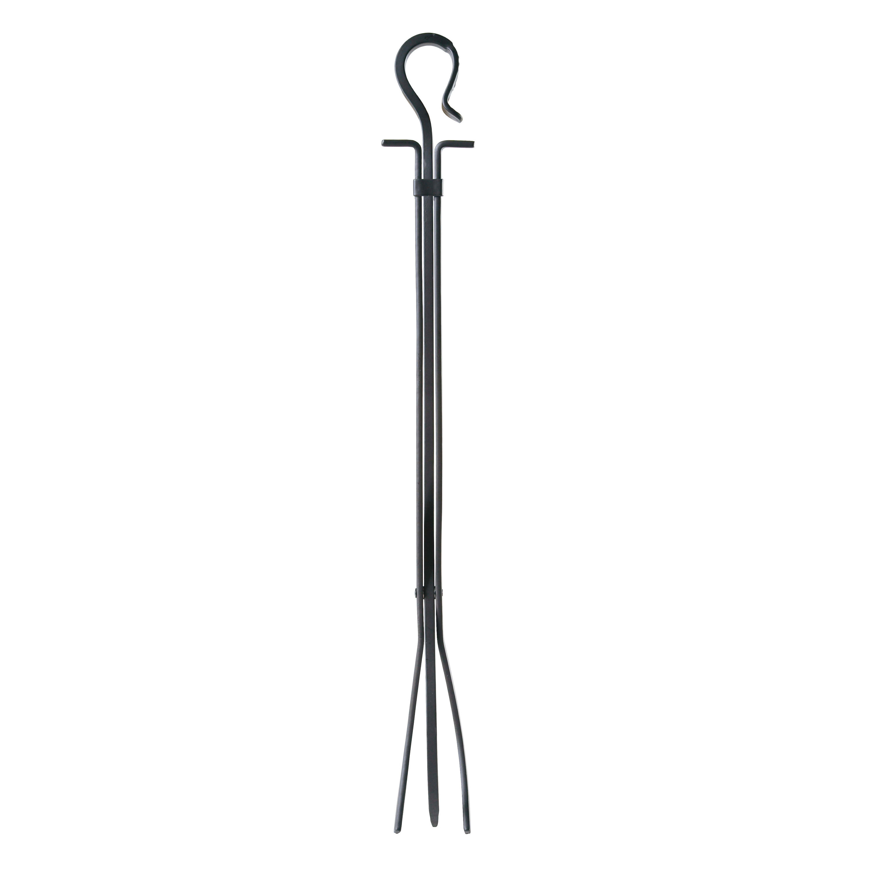Pleasant Hearth 650 Black Powder Coated Steel Fireplace Tongs With