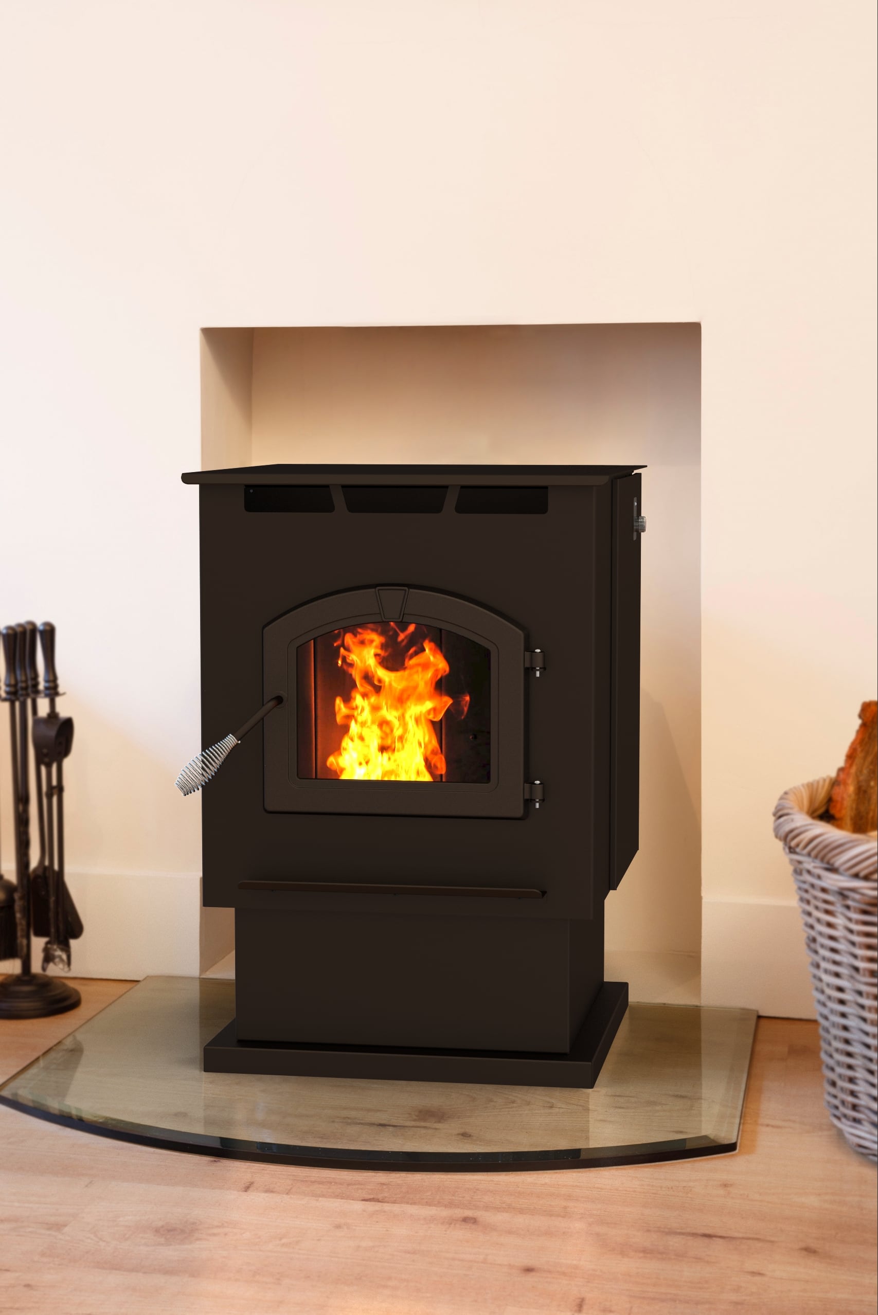 Pleasant Hearth PH50PS Black Large 50,000 BTU Wood Pellet Burning Stove  with LED Comfort Control System, 80 Pound Hopper, 2,200 Square Foot Heat  Radius - VentingPipe.com