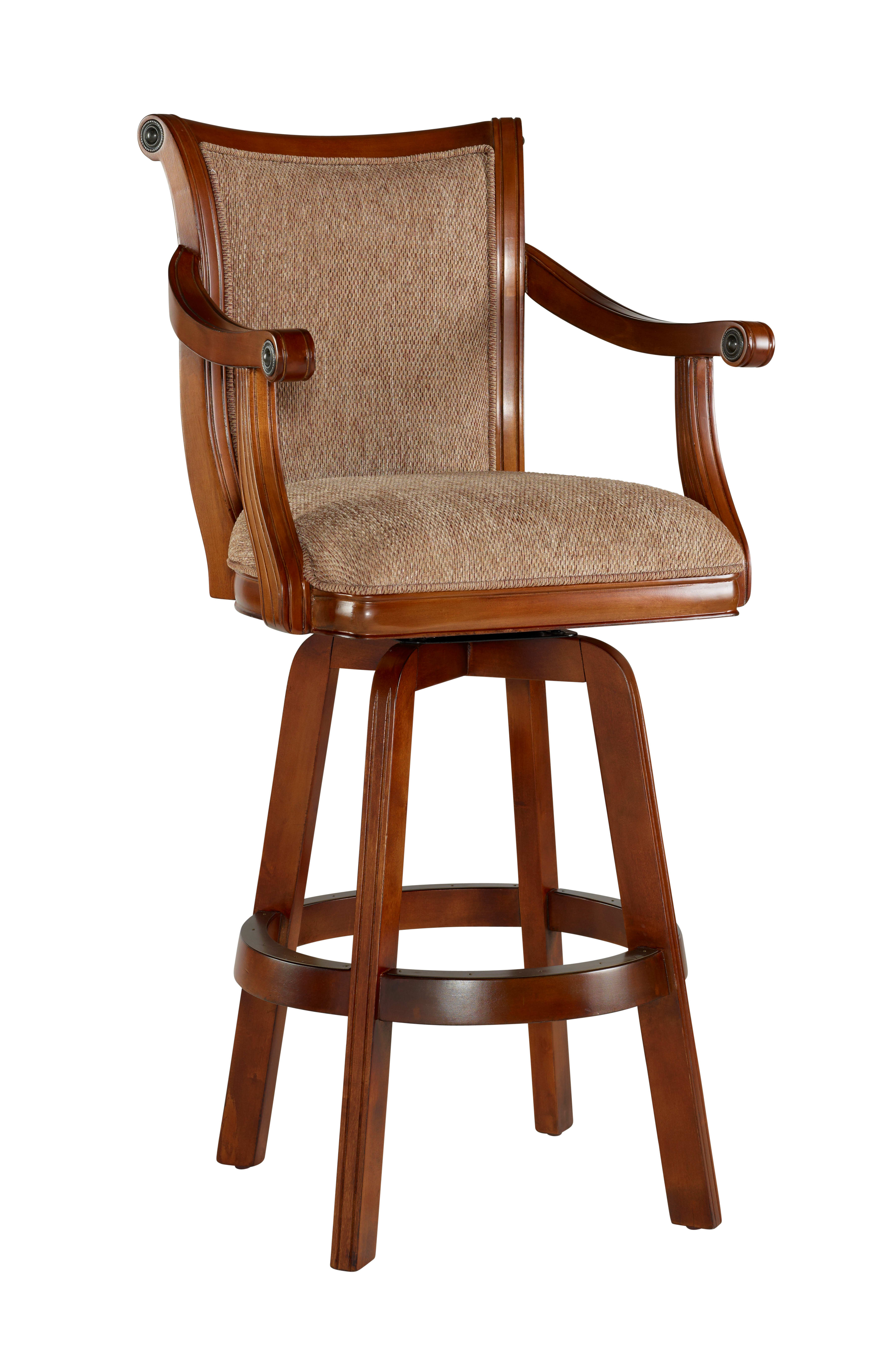 Powell Home Fashions Stools Indoor Furniture 429 432 Brandon 22 Inch Wide Wood Framed Polyester Swivel Bar Stool With Self Returning Seat