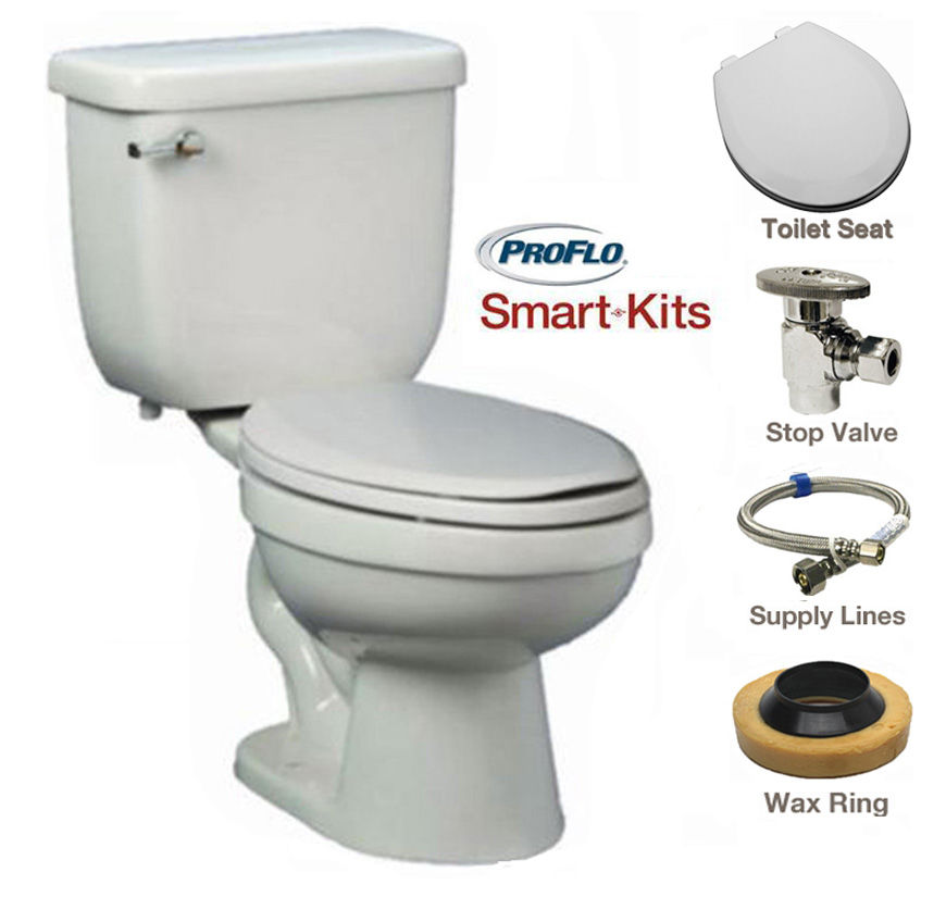 Proflo GPF Elongated Floor Mounted TwoPiece Toilet (Seat, 55 OFF