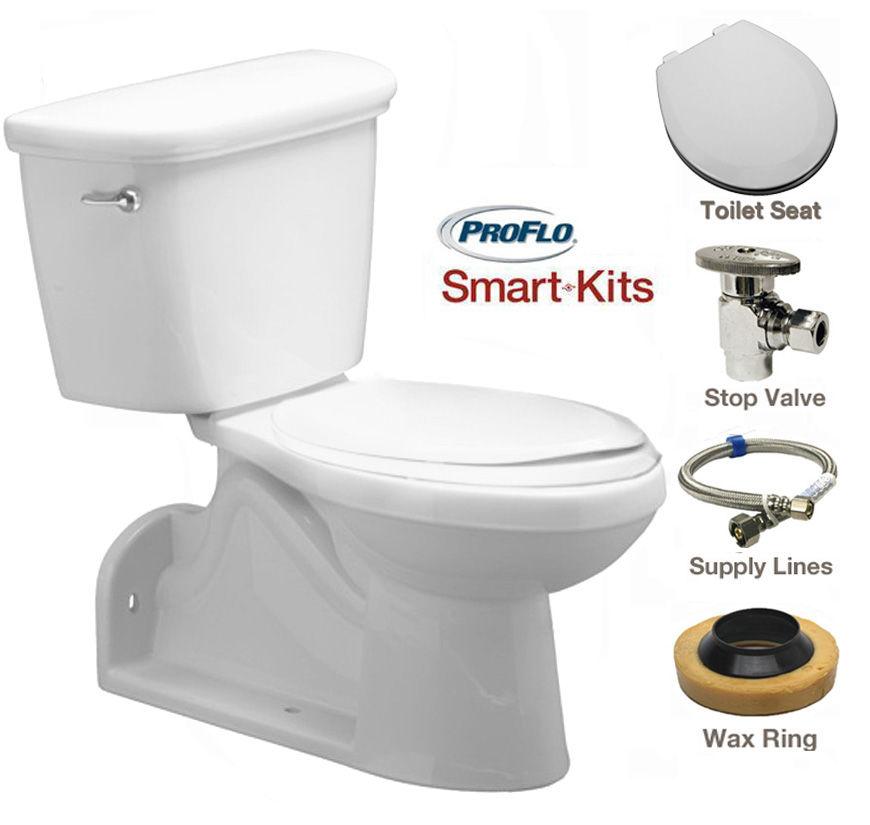 Proflo GPF Elongated Floor Mounted TwoPiece Toilet (Seat, 55 OFF