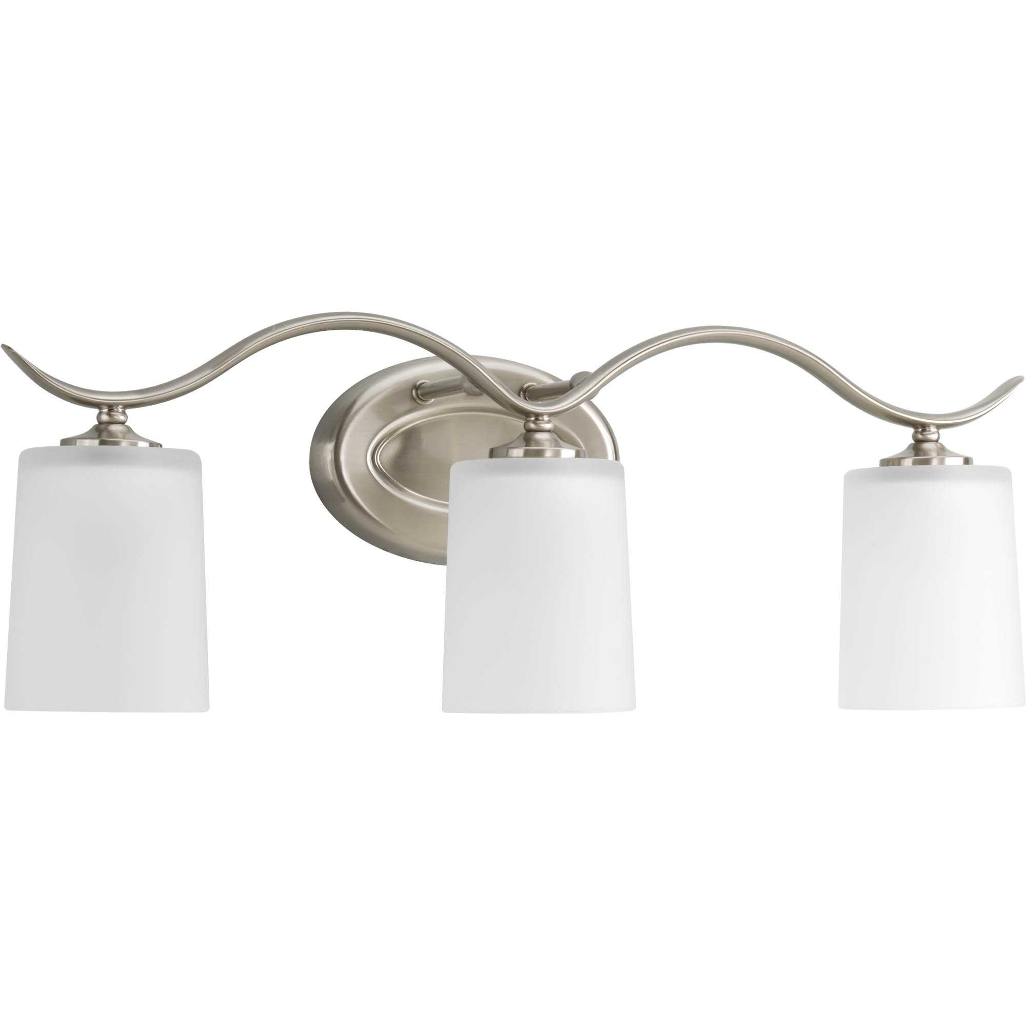 Progress Lighting P2020-09 Brushed Nickel Inspire Light Bathroom Vanity  Light with Etched Glass Shades 22
