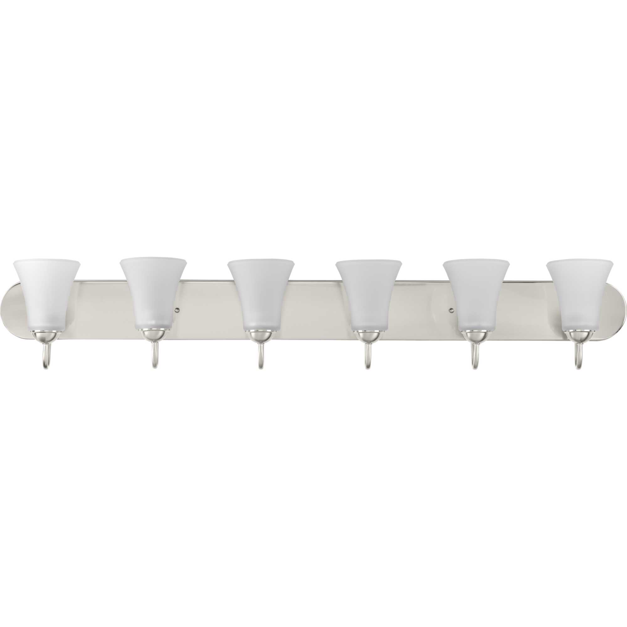 Progress Lighting P300238 009 Brushed Nickel Classic 6 Light 48 Wide Bathroom Vanity Light Lightingdirect Com