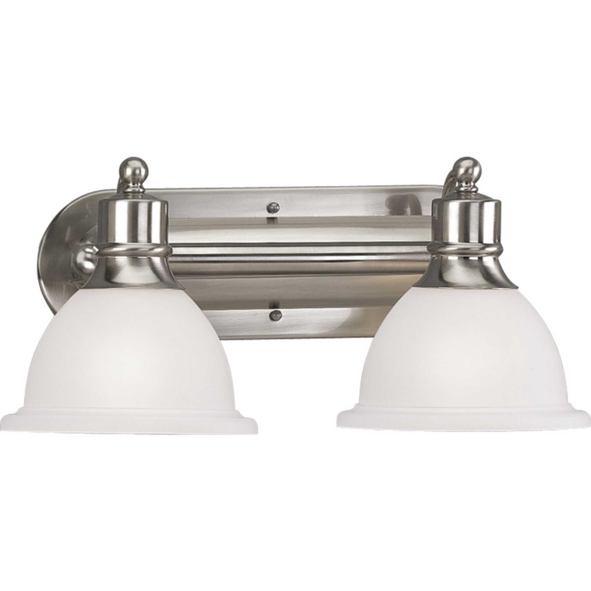 High quality Progress Lighting 2-Light Brushed Nickel Vanity Lights