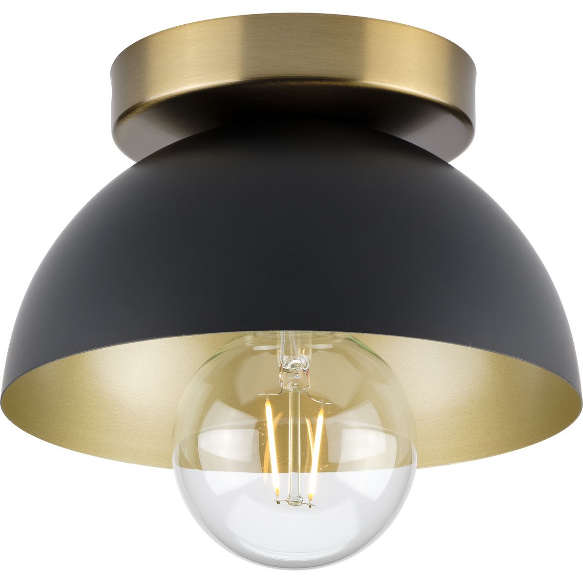 Progress Lighting P350217 31M Matte Black Eva 7 Wide Semi Flush Ceiling Fixture LightingDirect