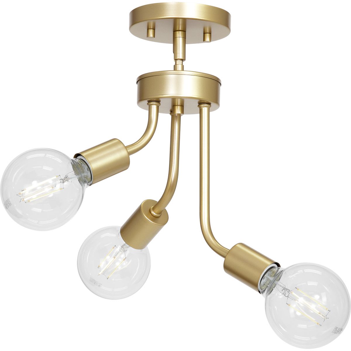 Progress Lighting Zag 3-Light Antique Gold Leaf Chandelier