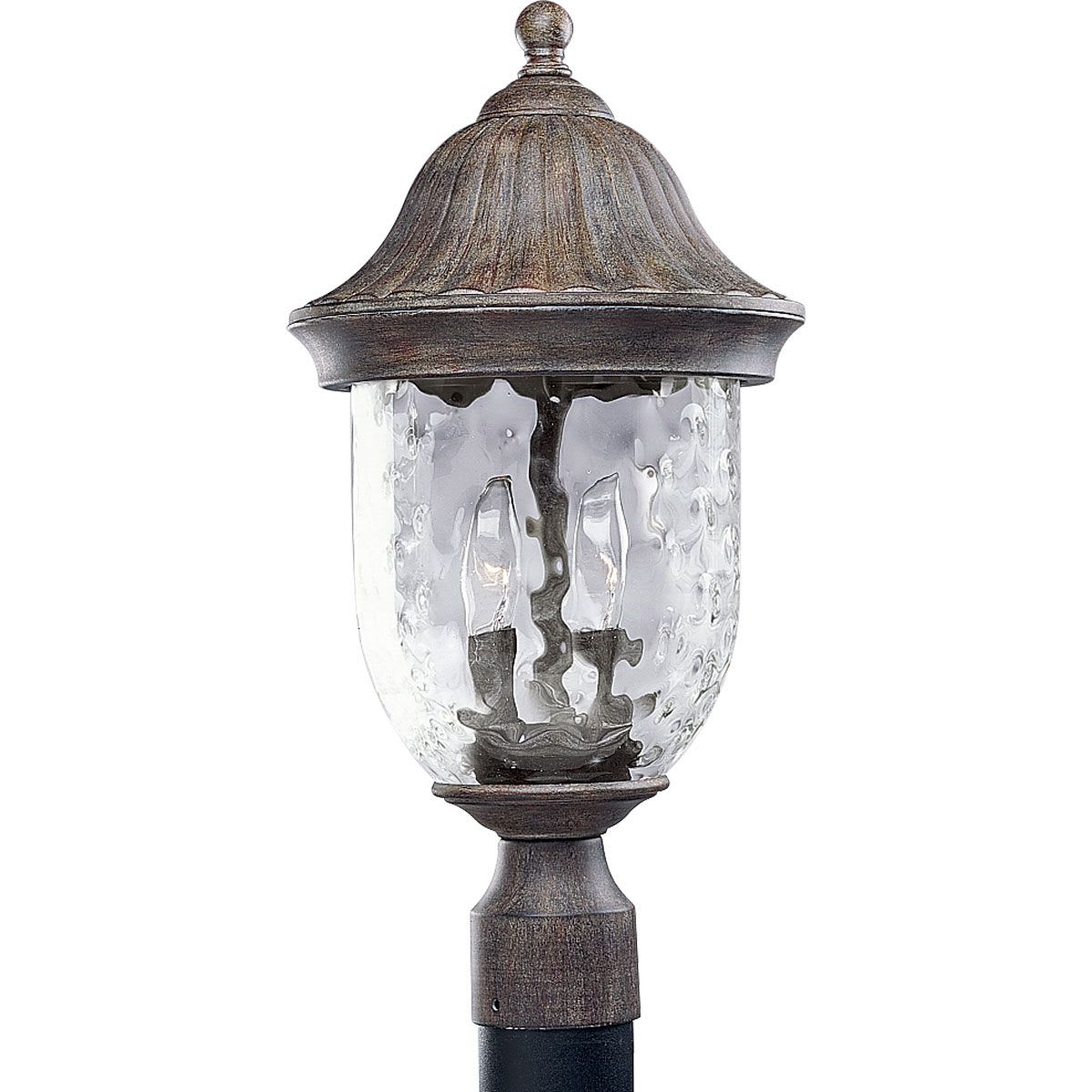 Progress Lighting - Coventry 2-Light store Hanging Lantern - Black with Hammered Glass