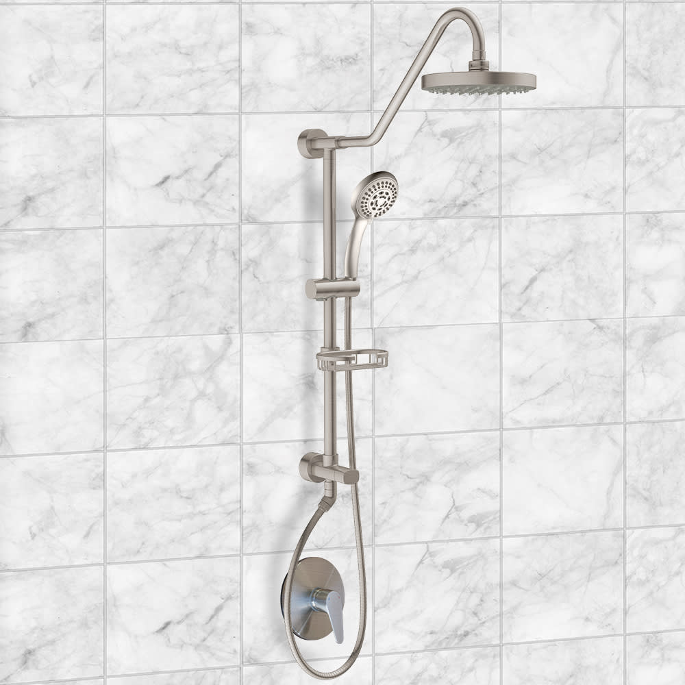 Polished Chrome Adjustable Slide Bar and Soap Dish with 8 Rain Showerhead 5-Function Hand Shower PULSE ShowerSpas 1011-CH-1.8GPM Kauai III Shower System 1.8 GPM