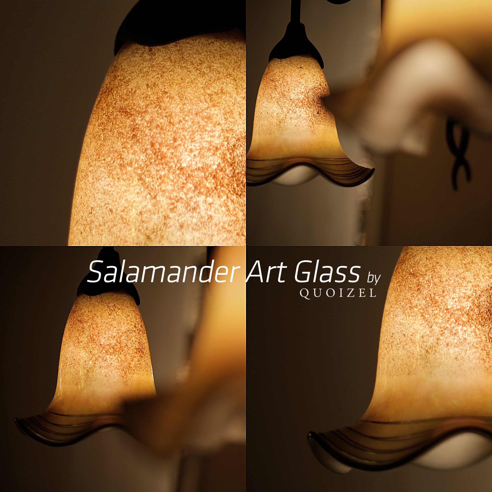 quoizel salamander art glass