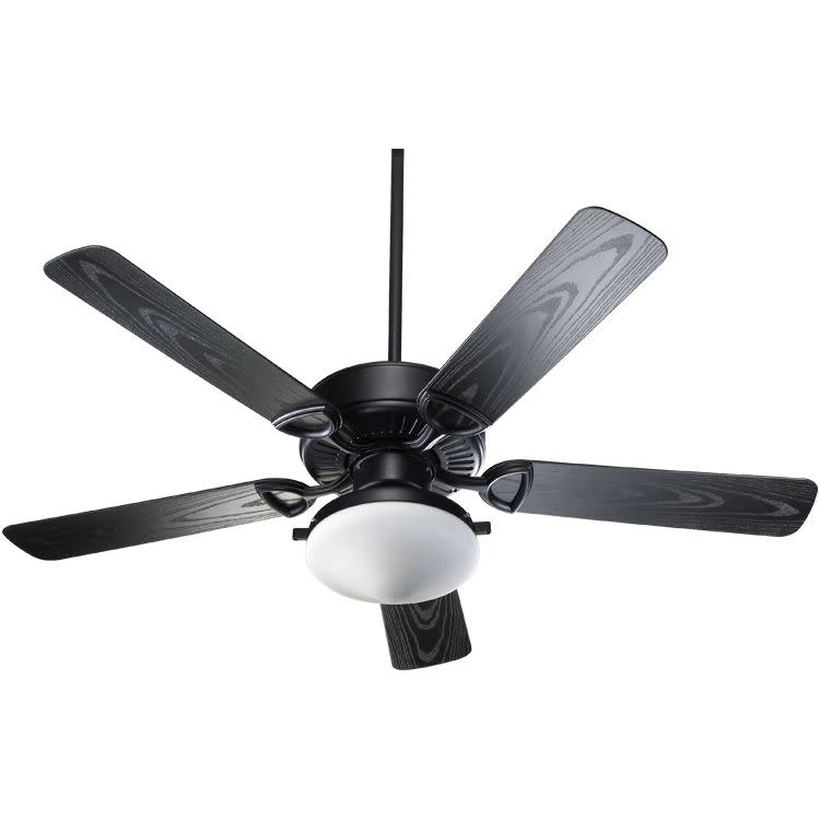 Quorum International 1435255959 Matte Black 52 5 Blade Indoor Quorum International 1435255959 Matte Black 52 5 Blade Indoor Outdoor Ceiling Fan With Blades And 2 Bulb Light Kit Included From The Estate Patio