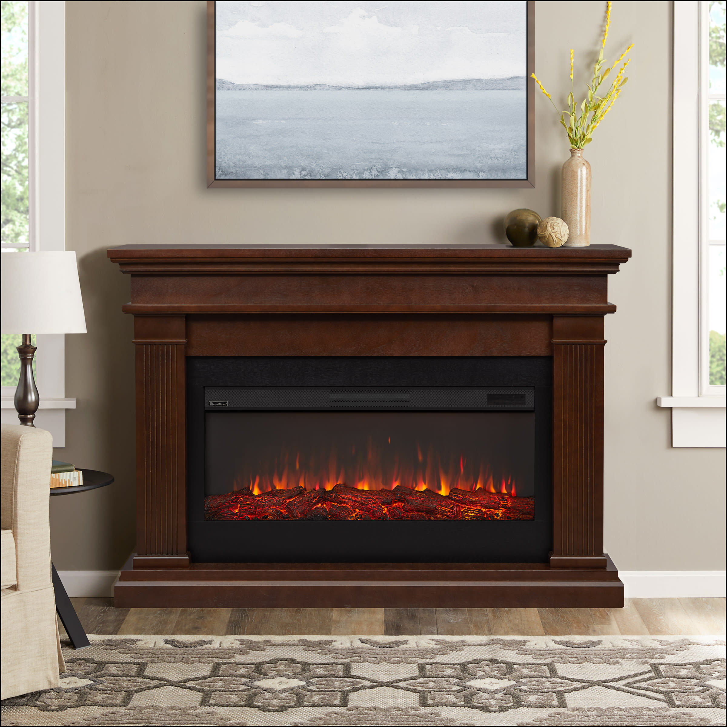 Real Flame 8080E-DW Dark Walnut 59 Inch Wide Beau Electric Fireplace -  VentingPipe.com