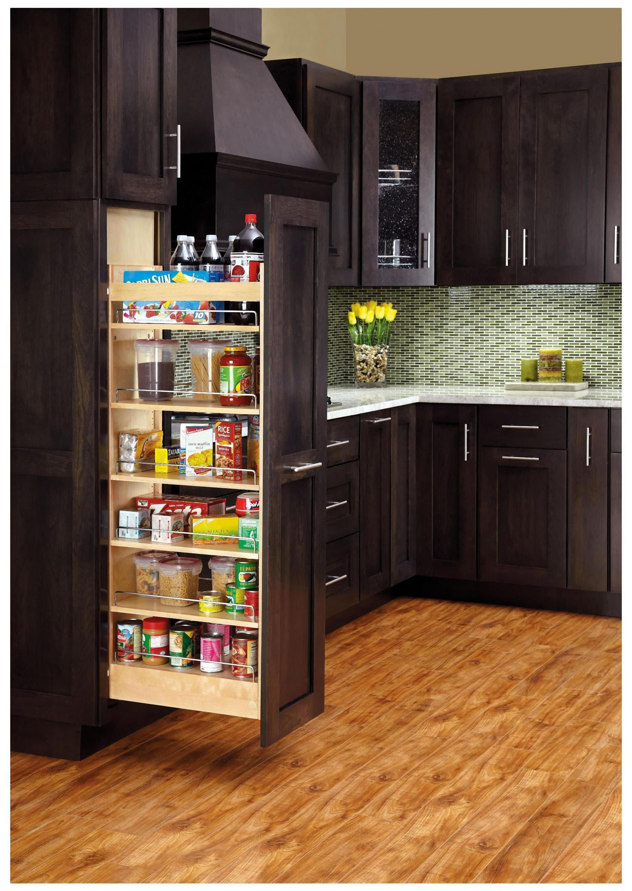 Rev-A-Shelf Inc 8 Wood Tall Cabinet Pullout Pantry Organizer with Soft-Close 51 Tall Rev-A-Shelf 448-TPF51-8-1 by