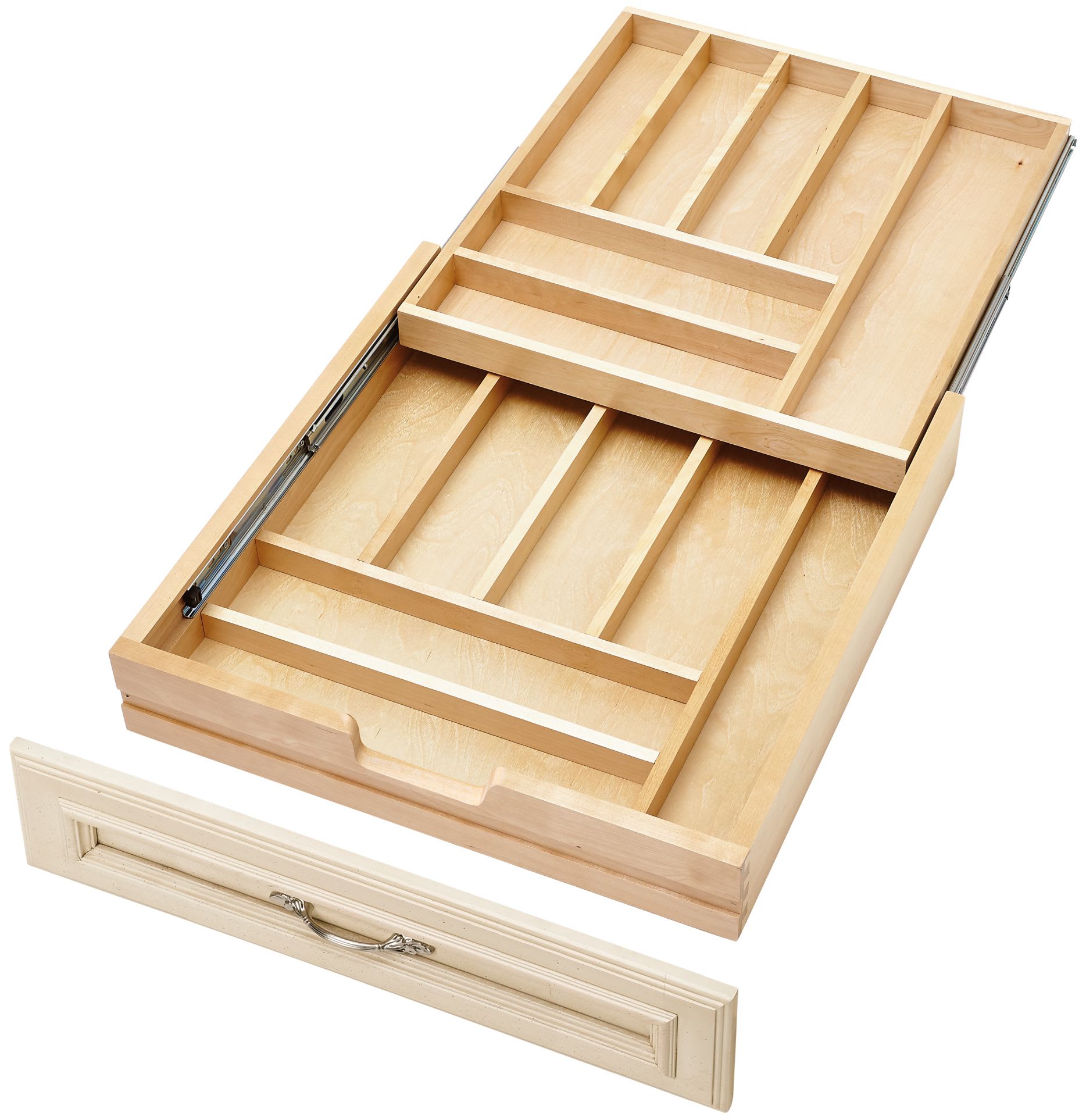 Rev-A-Shelf - 4WUT-3SH Large Short Wood Cabinet Drawer Utility Tray Insert