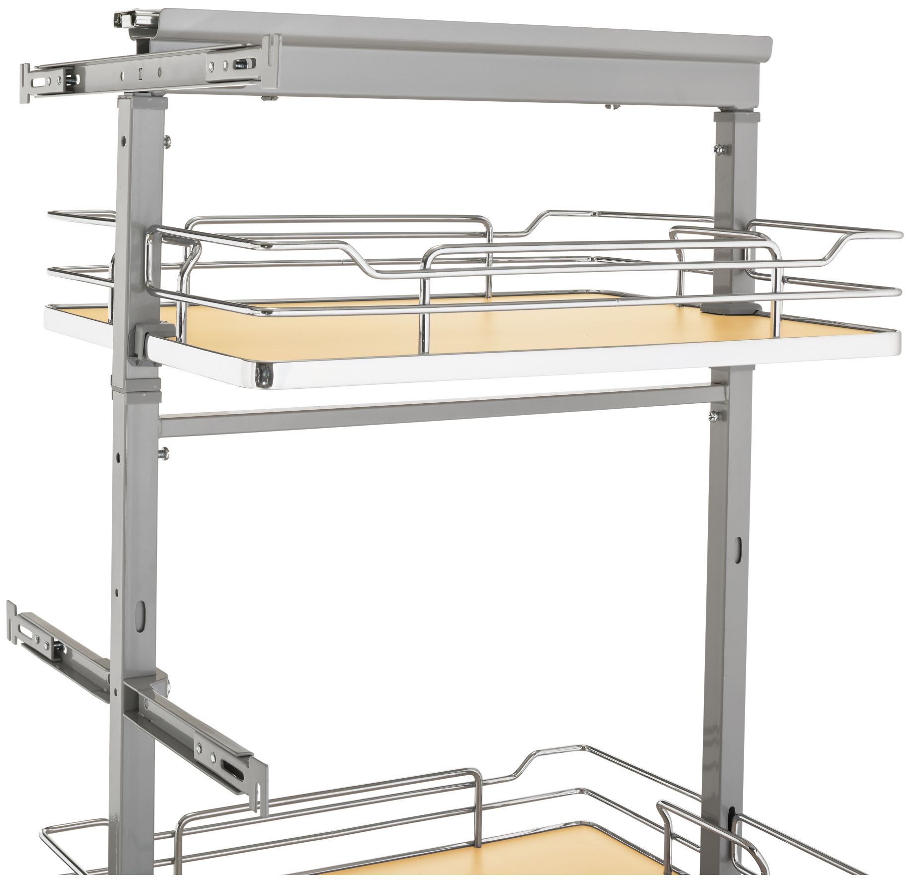 Rev-A-Shelf 5343-10-GR 10 in Chrome Solid Bottom Pantry Pullout Soft Close - Gray