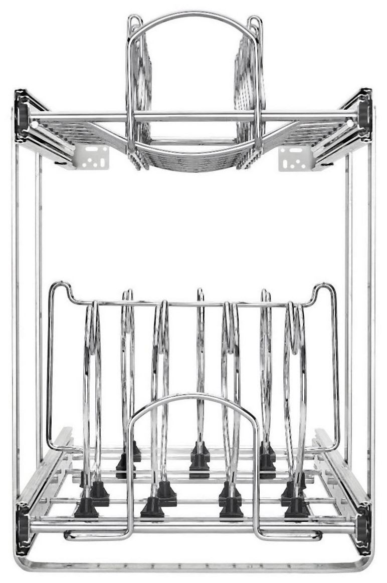 Rev-A-Shelf 5CW2-1222SC 5CW2 Series 11.75 Wide Two Tier Pull Out Cookware Organizer with Soft Close