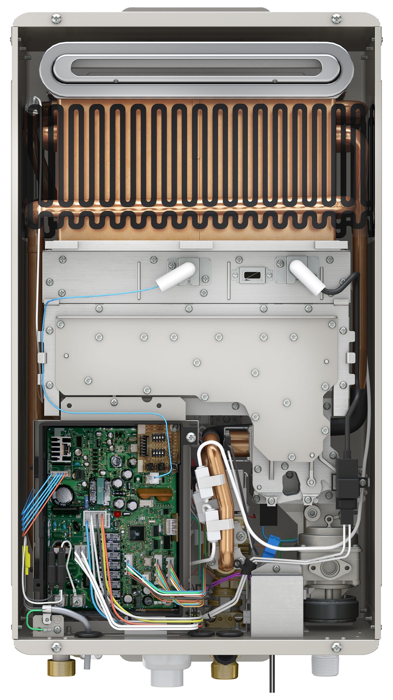 Rheem RTG-95XLN-1 Stainless Steel 9.5 GPM 199900 BTU 120 Volt Natural Gas  Whole House Outdoor Ultra Low NOx Tankless Water Heater - VentingDirect.com