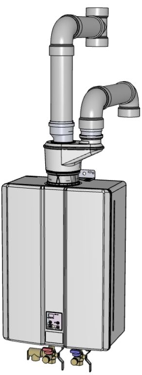 Rinnai 187585PP N/A Twin Pipe Concentric Vent Adapter for Use with Rinnai  Models RU98i and RU80i - VentingDirect.com
