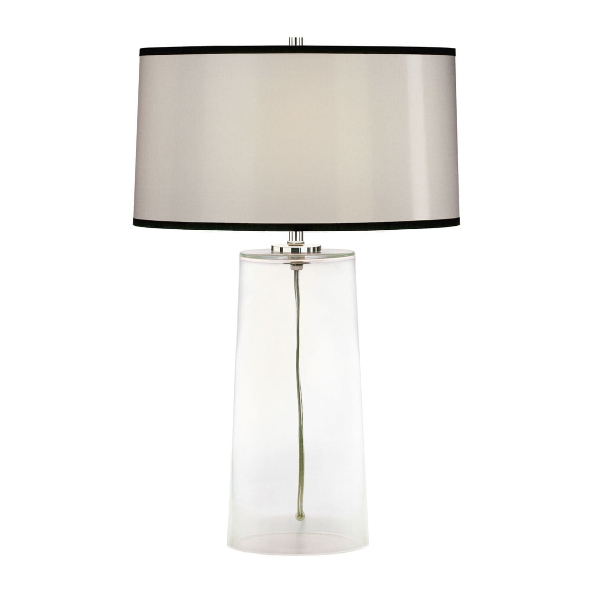 Robert Abbey 1580b Frosted Glass Olinda 23 Column Table Lamp With A Black Organza Shade Lightingshowplace Com