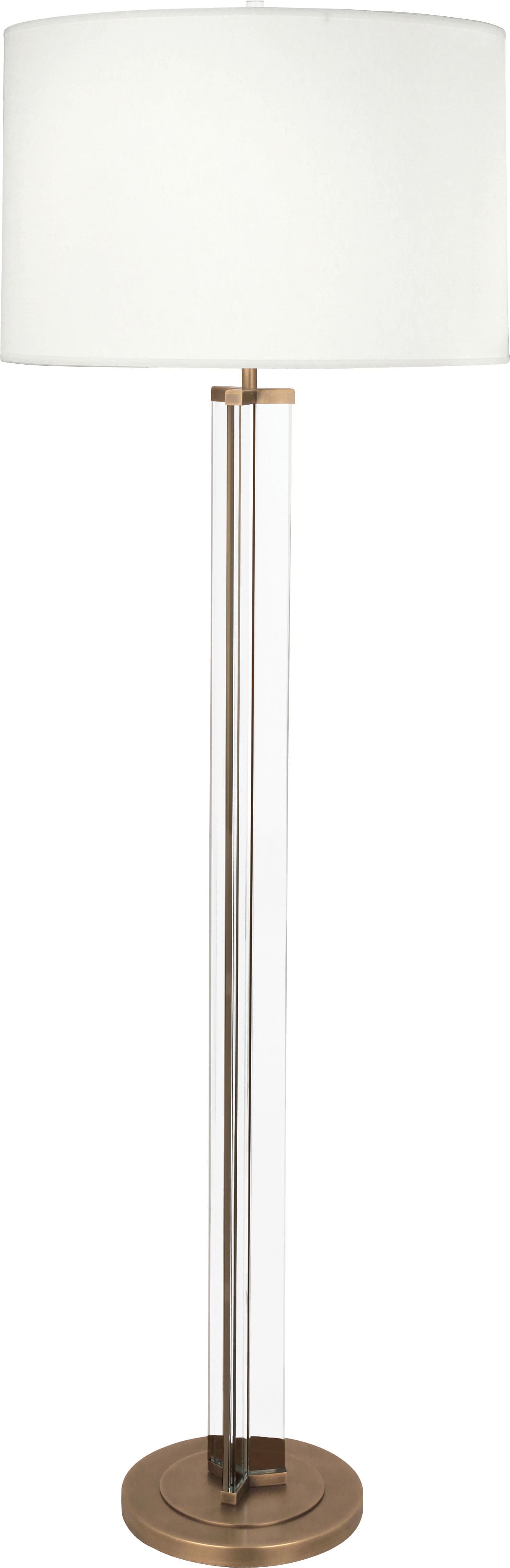 Aged Brass Fineas 66 Column Floor Lamp, Column Floor Lamp Shade