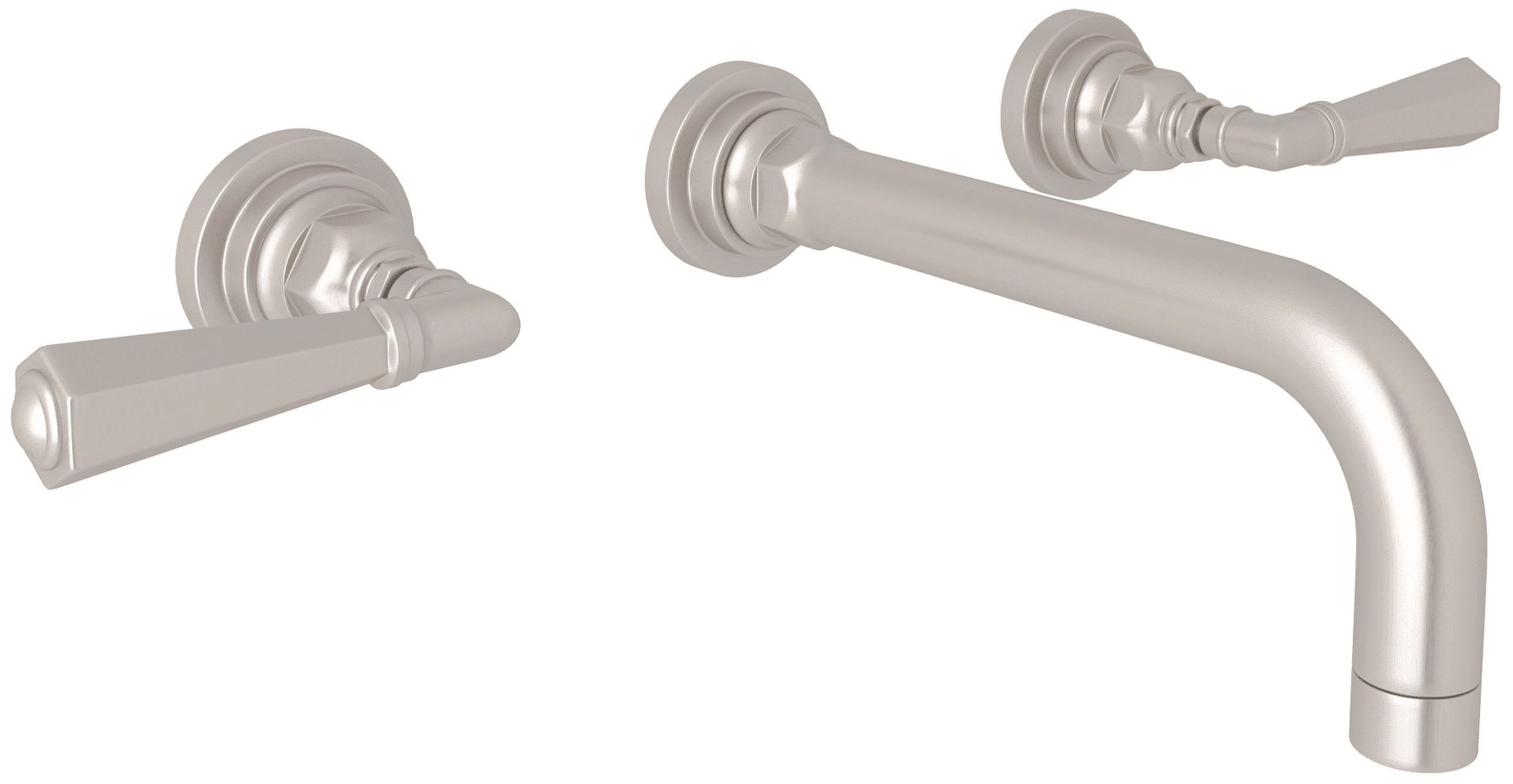 Rohl A2307LMPNTO-2 Polished Nickel San Giovanni 1.2 GPM Wall Mounted  Widespread Bathroom Faucet 
