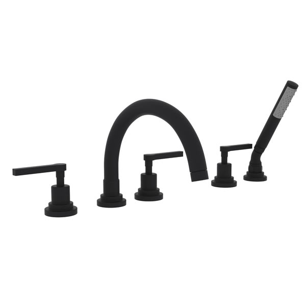 Rohl A2214lmpn Polished Nickel Lombardia Deck Mounted Roman Tub Faucet Trim With Metal Lever Handles And Diverter