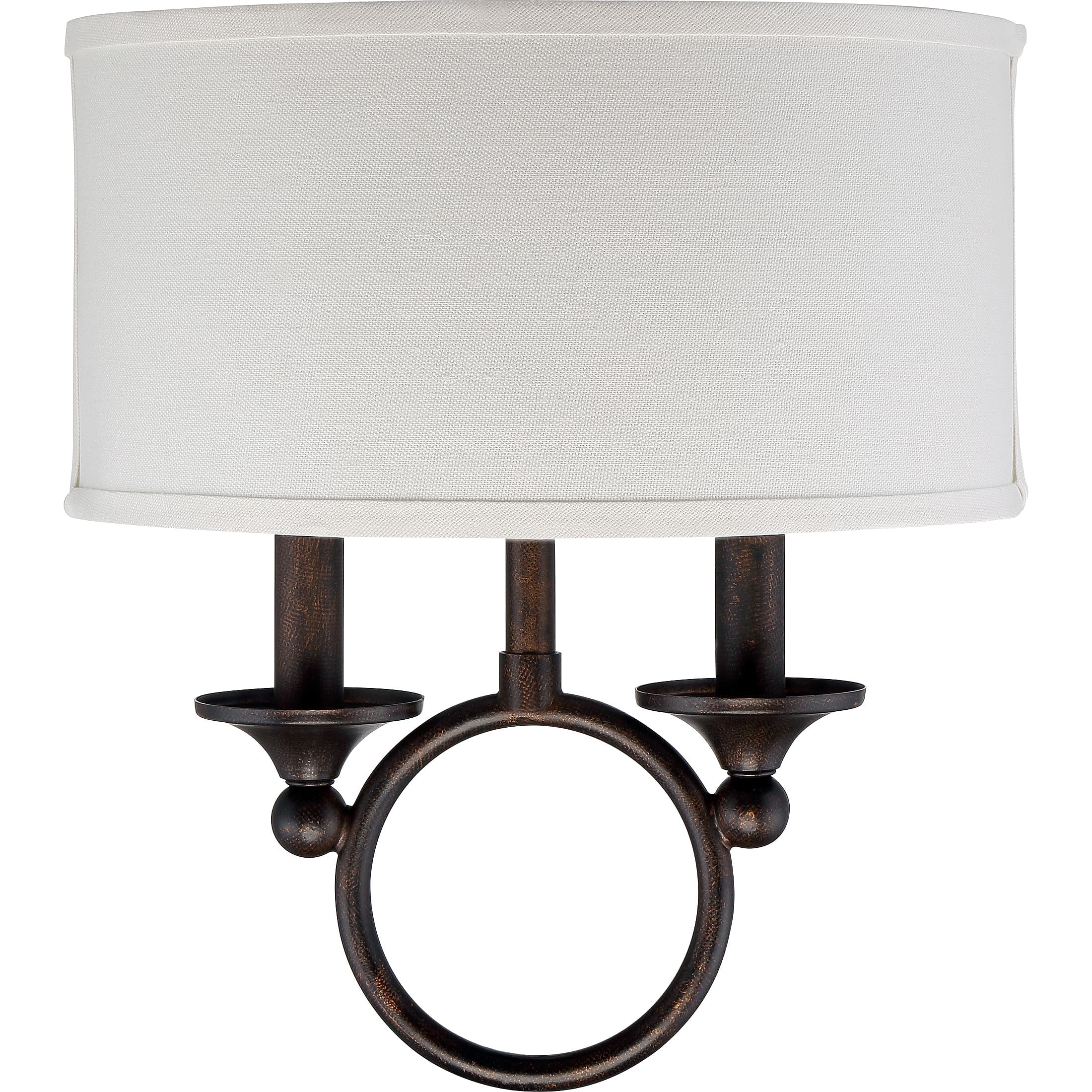 Roseto Mvws6733lthb Leathered Bronze Major 2 Light 14 Tall Wall Sconce With Fabric Drum Shade Lightingdirect Com