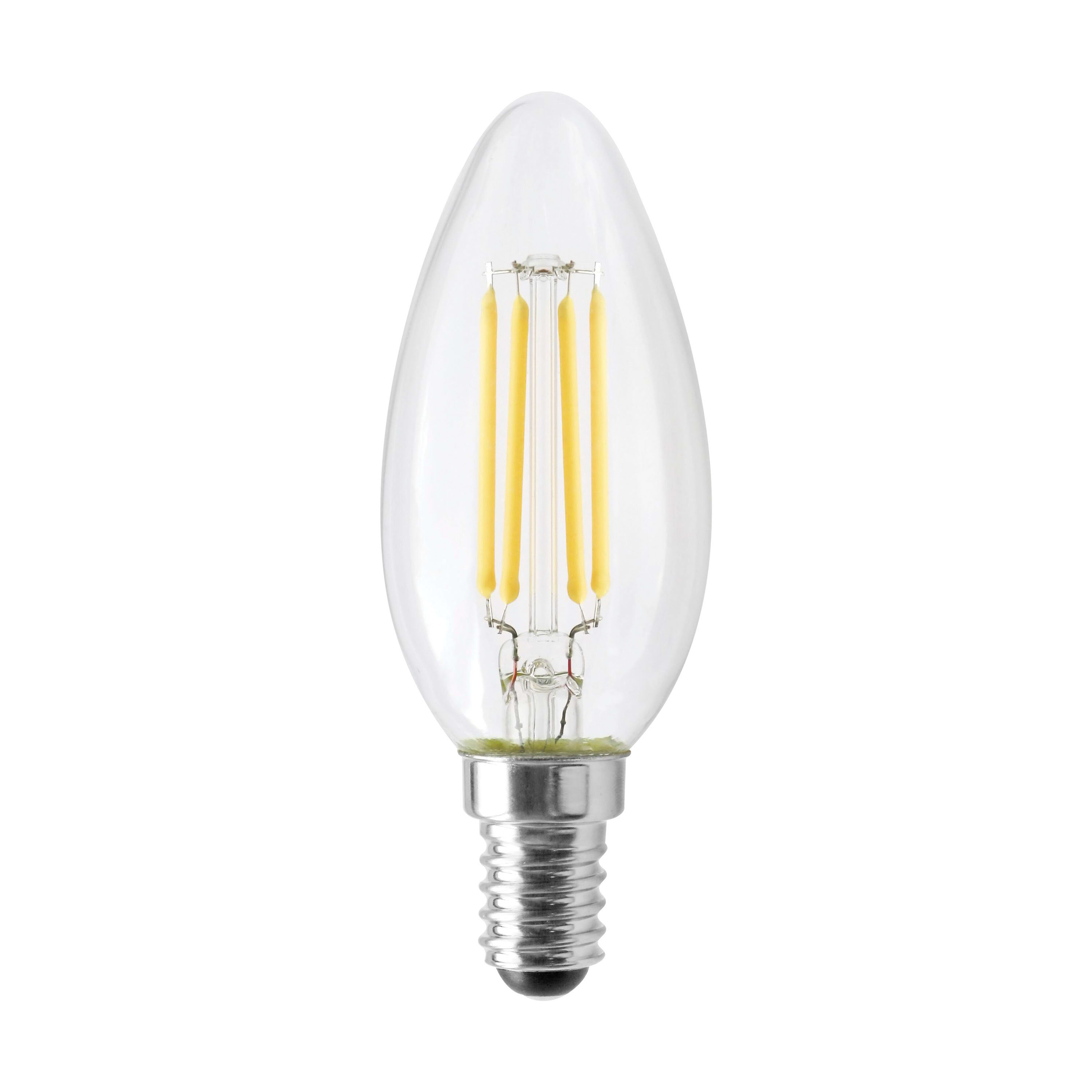 Satco Lighting S12116 Clear Single 4.5 Watt Dimmable European (E14) LED Bulb - 350 Lumens, and 80CRI - LightingDirect.com