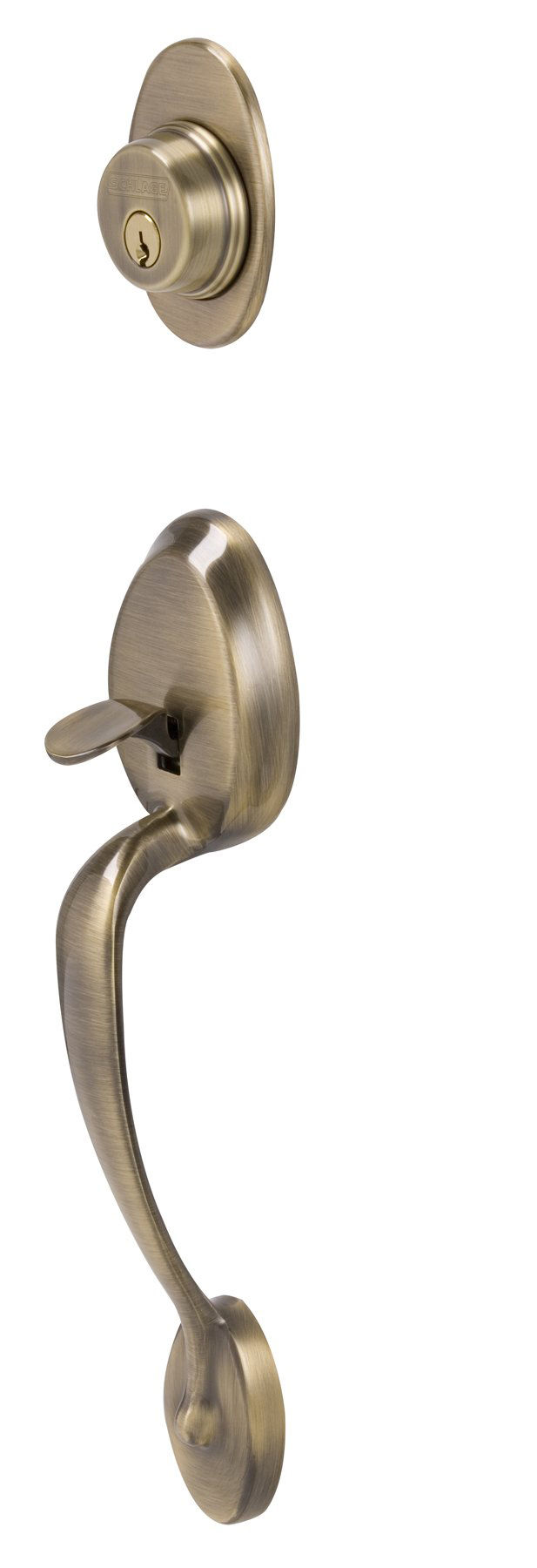 Privacy Door Lock Lever F40 ACC 609 LH Antique Brass Schlage Left Hand