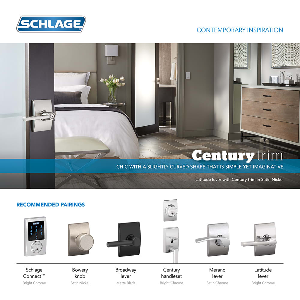 Schlage F10ELA625CEN Polished Chrome Elan Passage Door