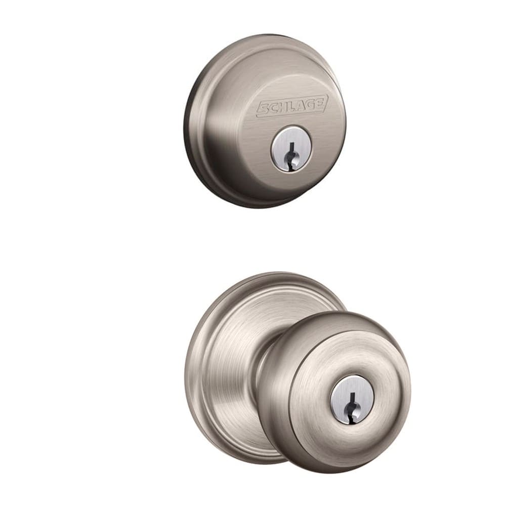 Schlage B60N CAM 619 Camelot Single Cylinder Deadbolt, Satin