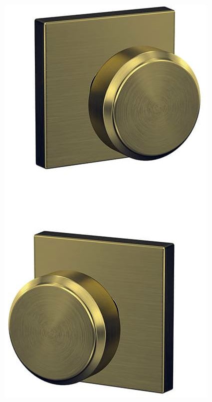 Schlage FC21DAW608COL Satin Brass Custom Dawes Passage & Privacy Door Knob  Set with Collins Trim 