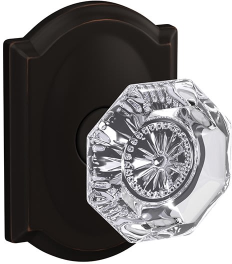 Schlage Custom Hobson Glass Knob with Collins trim in Satin Brass - Modern  - Home Office - Other - by Schlage Locks