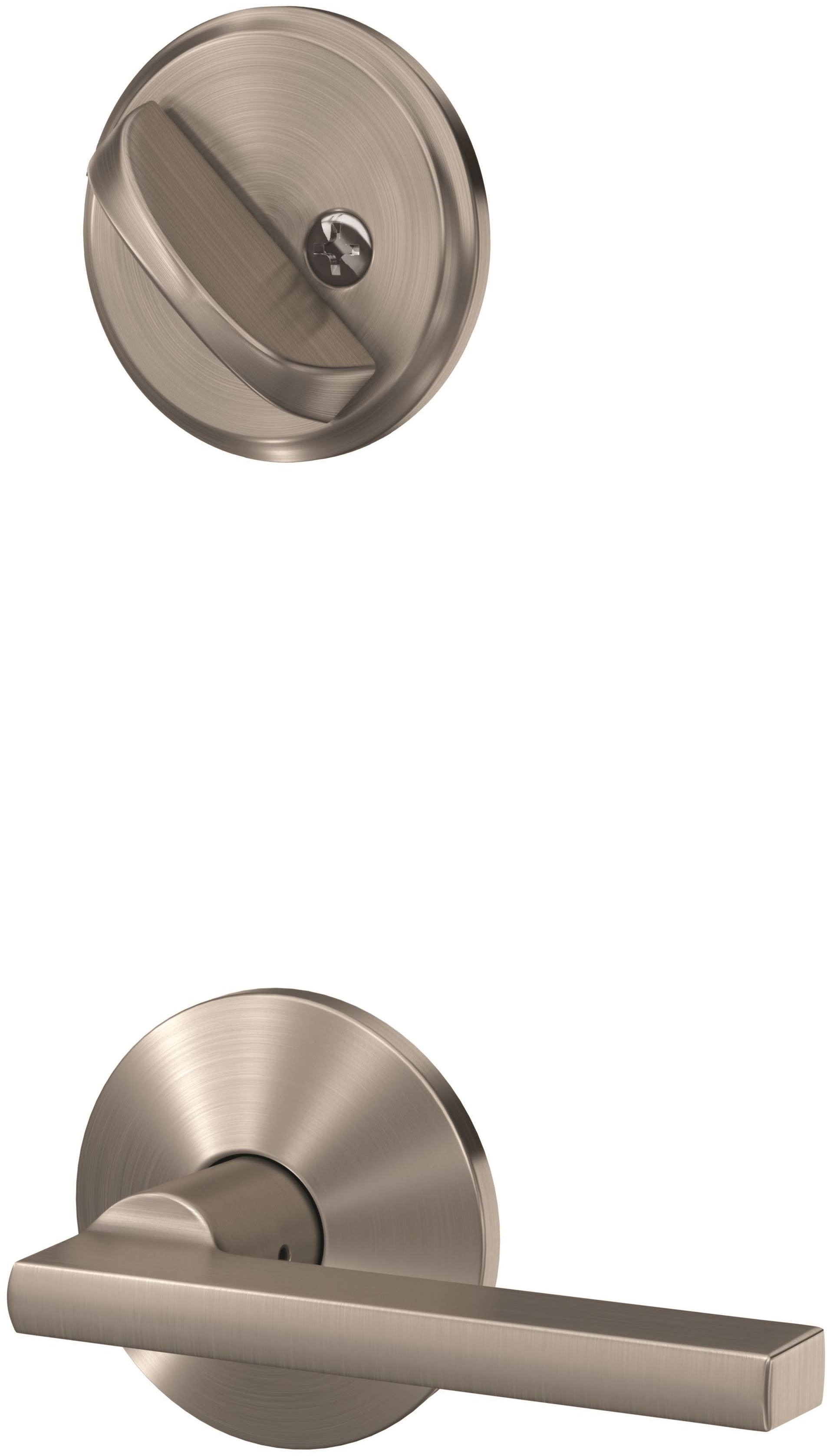 Schlage FC59LAT608KIN Satin Brass Custom Latitude Single Cylinder Sectional  Interior Pack with Kinsler Rose 