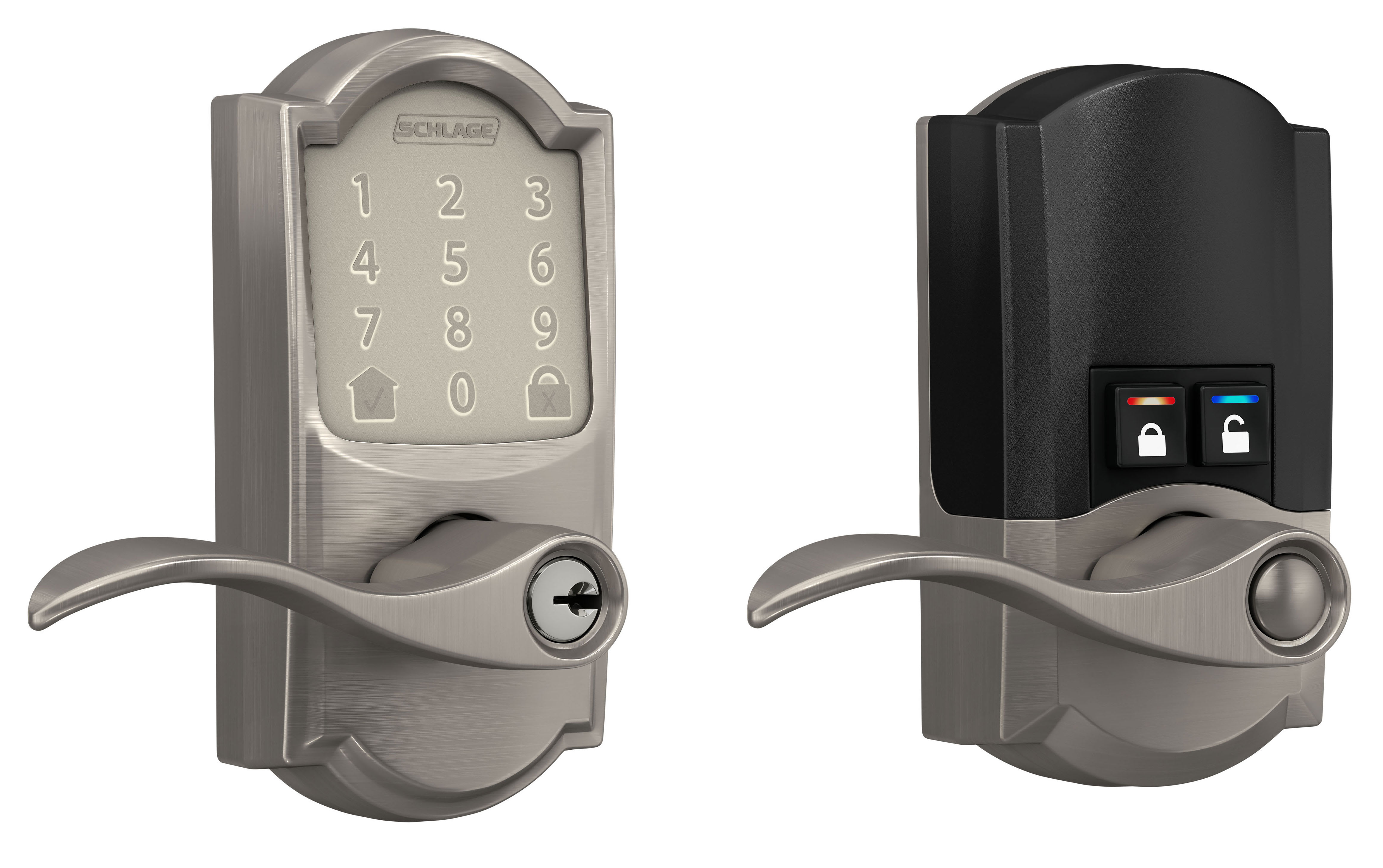 Schlage® Touch Camelot Satin Nickel Electronic Keyless Entry Door