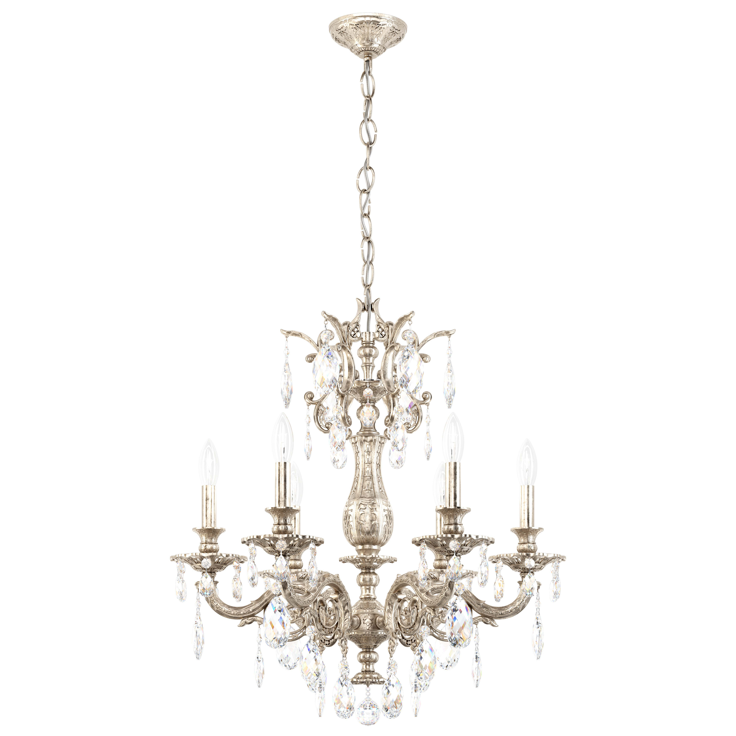 schonbek 6 light chandelier