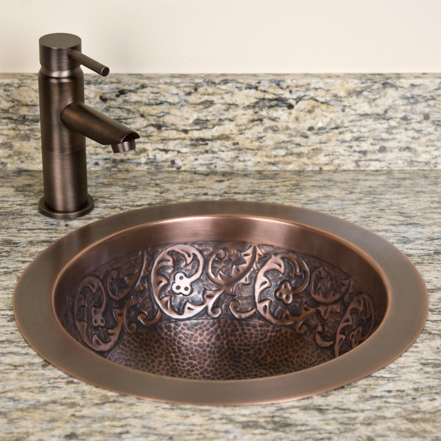 Signature Hardware 319044 Antique Copper Scroll 15 Copper Drop In Or Undermount Bathroom Sink Faucetdirect Com