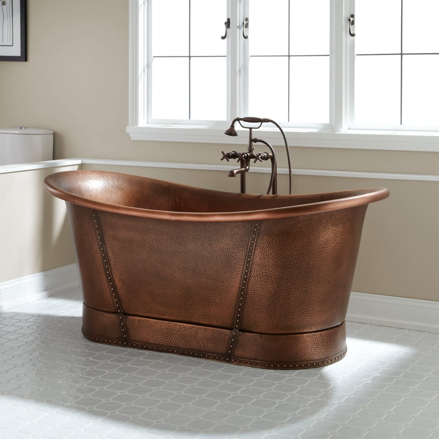 copper soaking bathtub