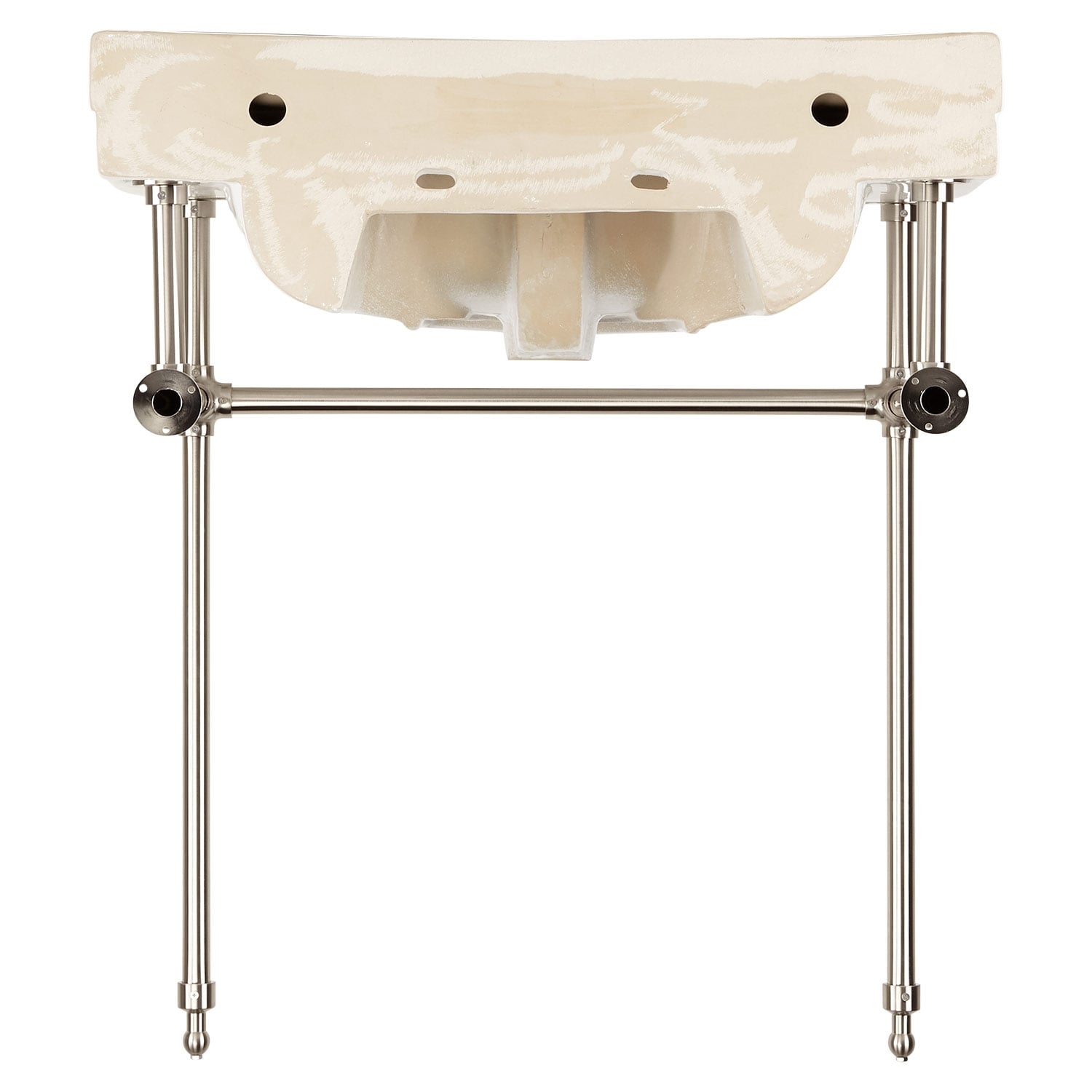 24 Cierra Console Sink with Brass Stand - Polished Nickel in White | Porcelain | Signature Hardware