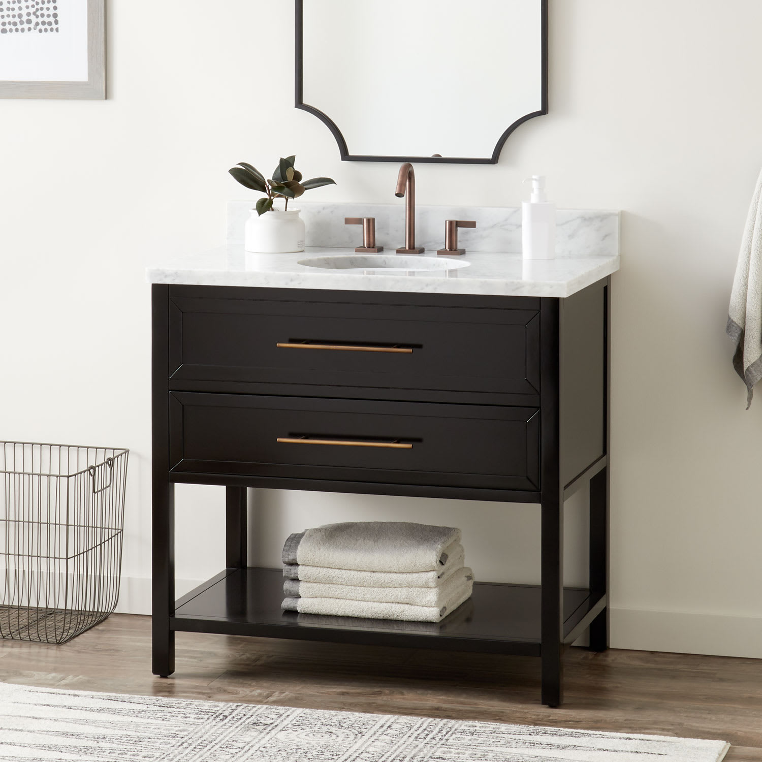 Signature Hardware 414638 Black Robertson 36 Wood Single Vanity