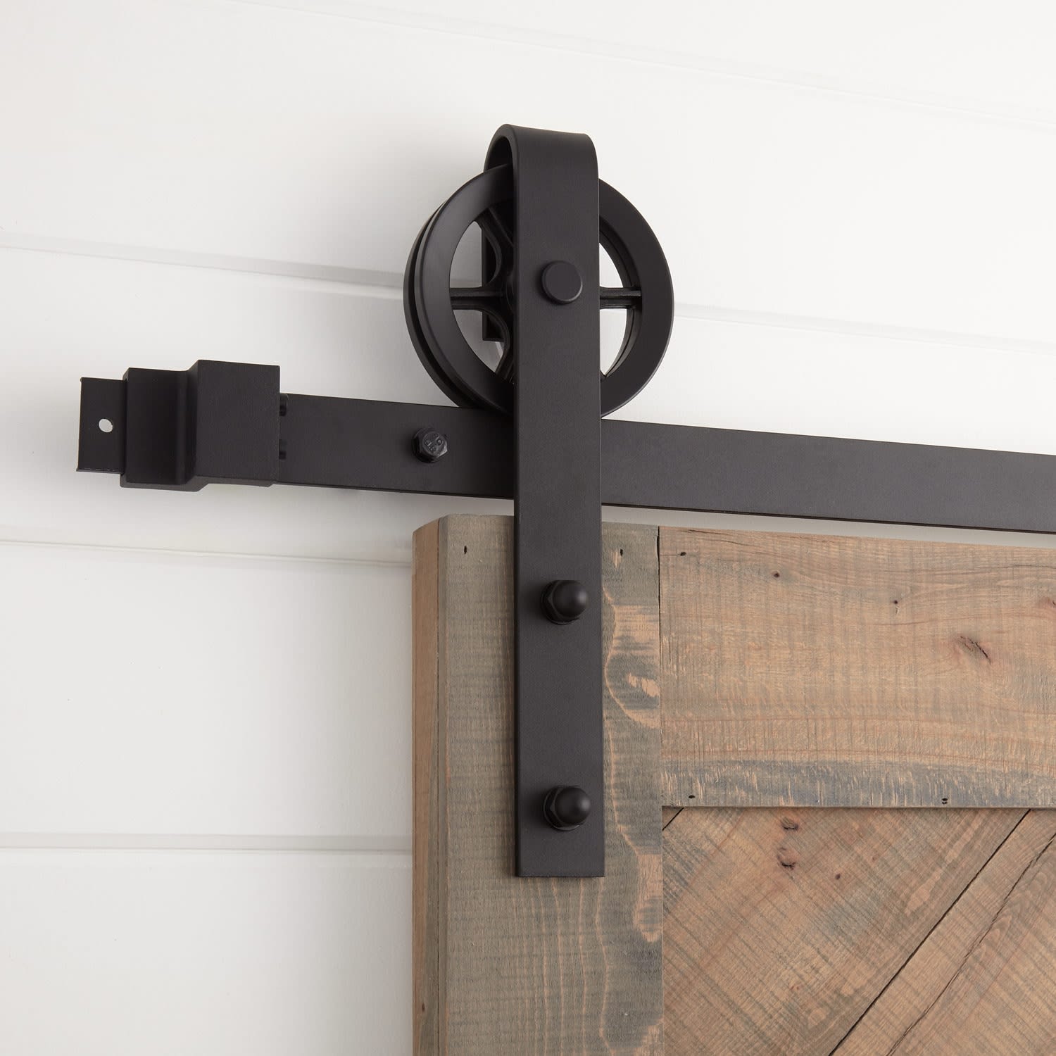 Signature Hardware 441019 Black Ando 120 Inch Barn Door Hardware