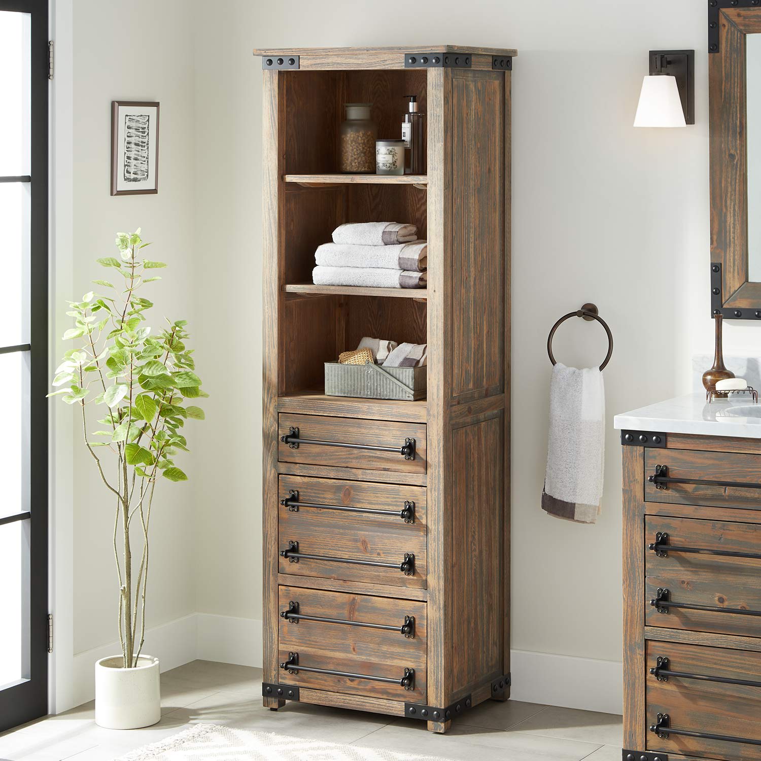 free standing bathroom linen cabinets