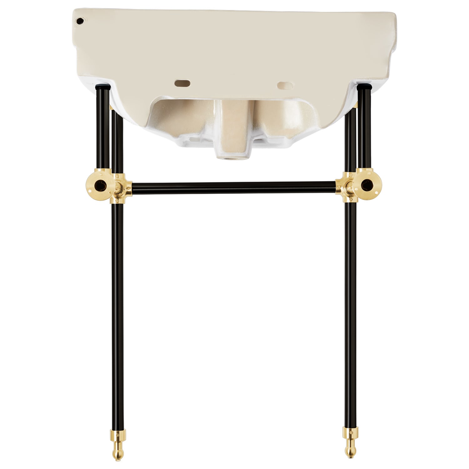 Signature Hardware 442864 White Cierra 19 Brass Console Bathroom Sink with  3 Faucet Holes at 8 Centers 