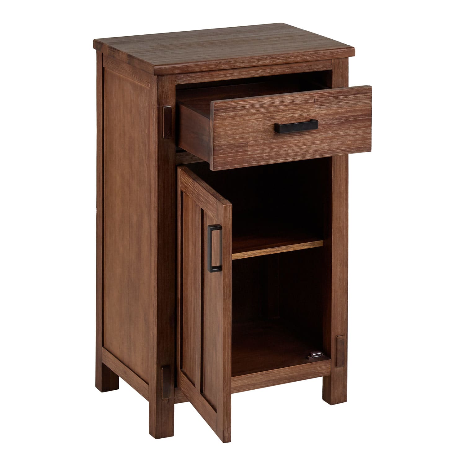 9.05'' W x 24.4'' H x 9.05'' D Solid Wood Free-Standing Bathroom