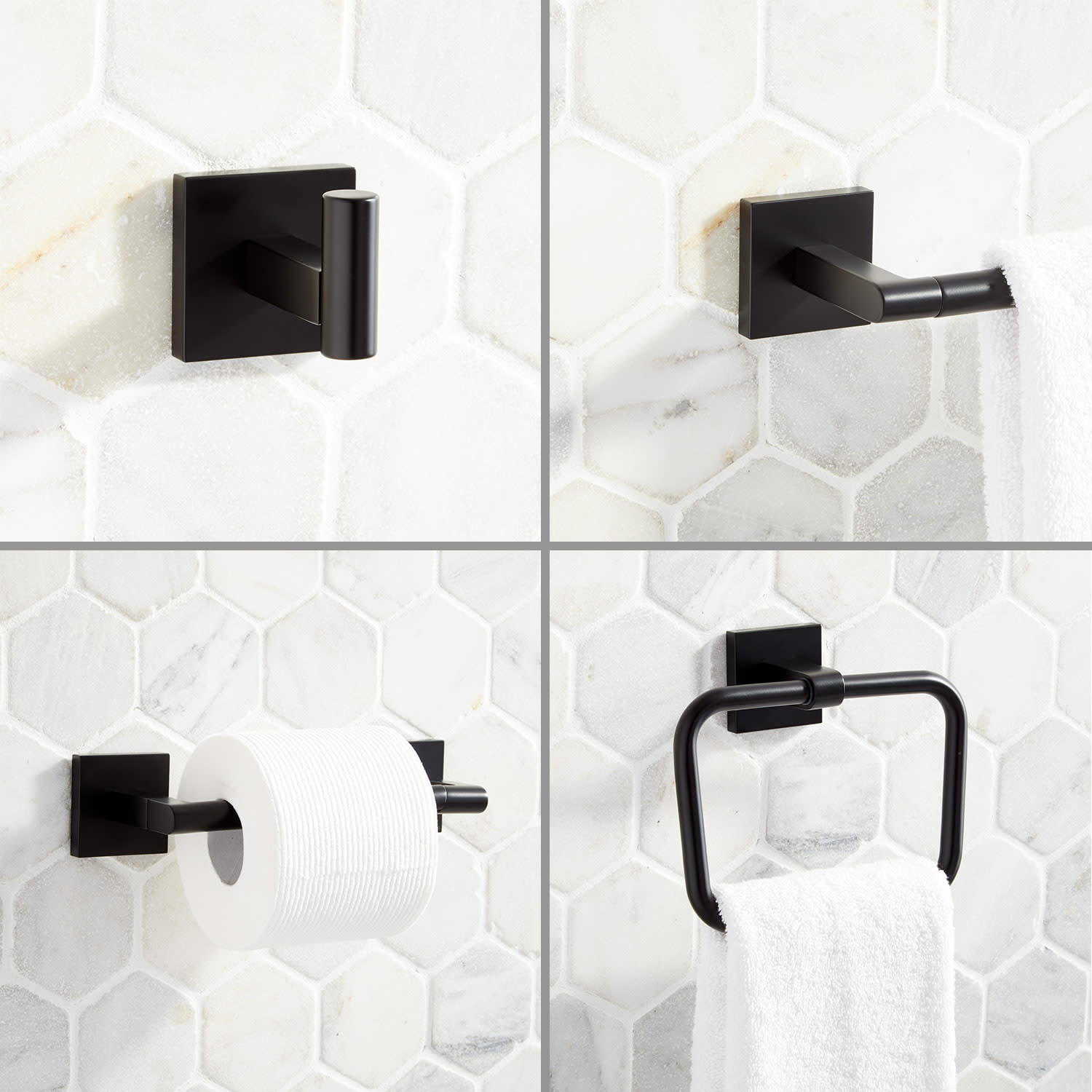 Hand Towel Holder for Bathroom, Matte Black Hand Towel Bar, SUS304  Stainless Steel Hand Towel Hanger,
