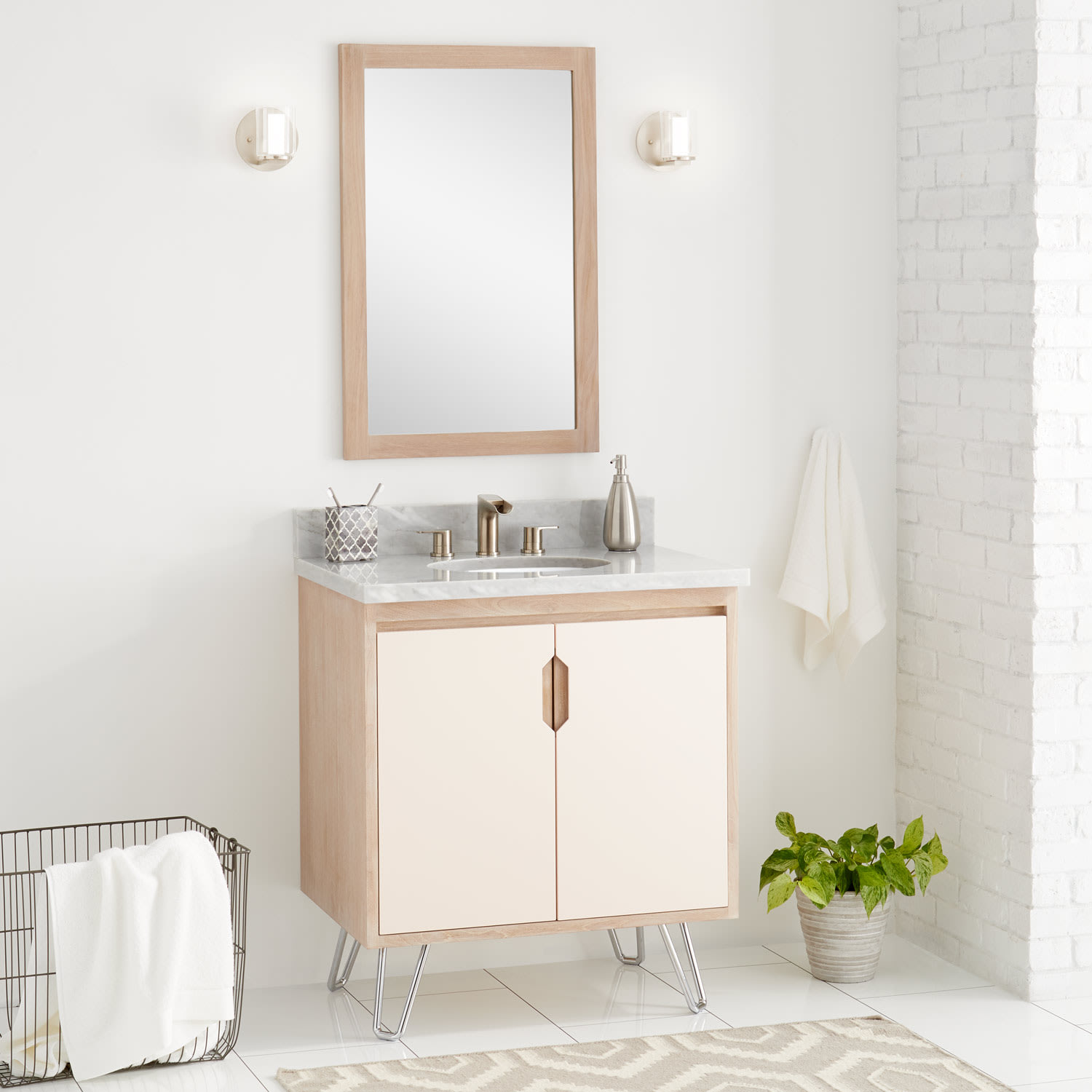 Whitewash Millie 30 Teak Wood Single, How To Choose A Bathroom Vanity Top