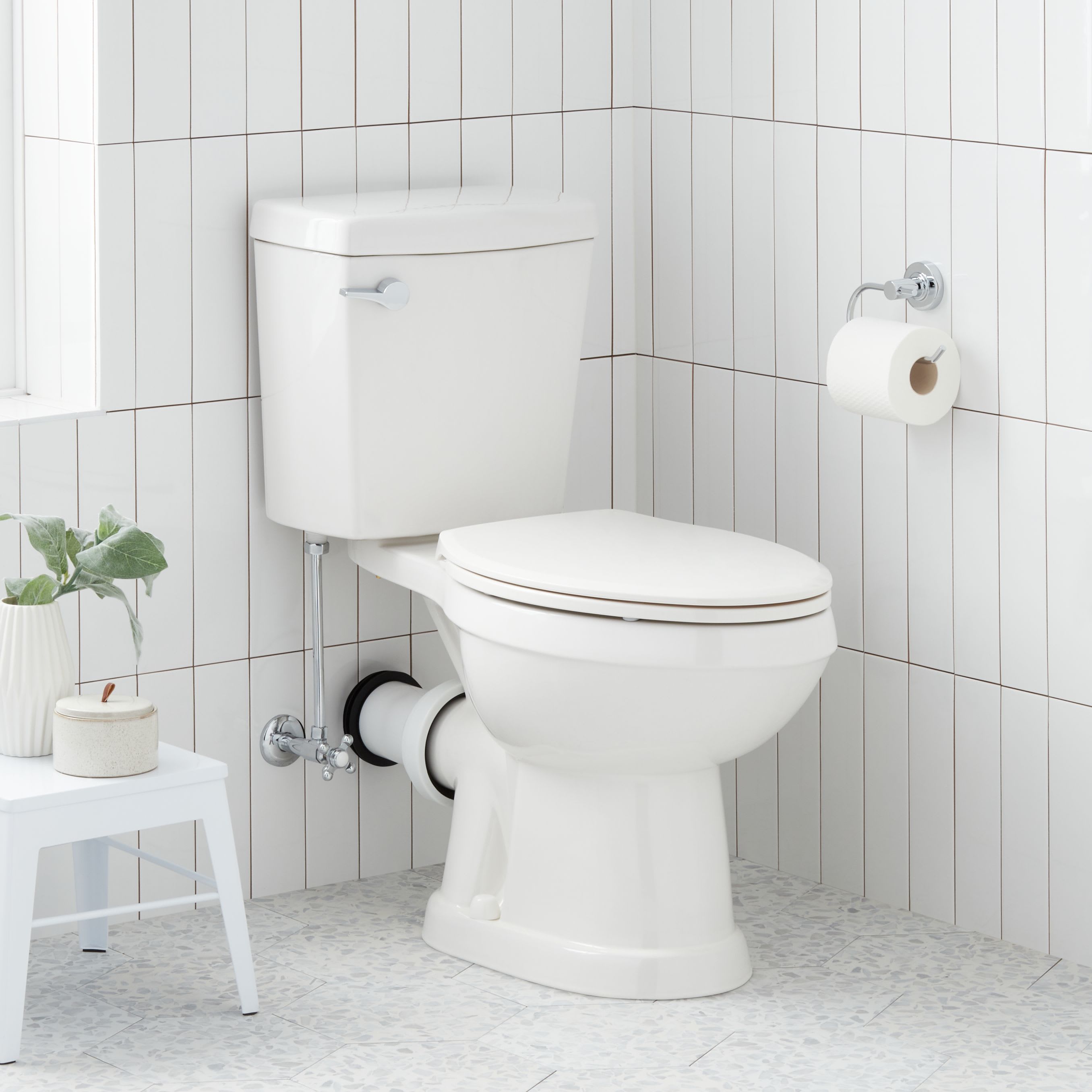 Signature Hardware 484128 Arnelle 1.6 GPF Dual Flush Wall Mounted Two Piece Elongated Toilet - Seat Included