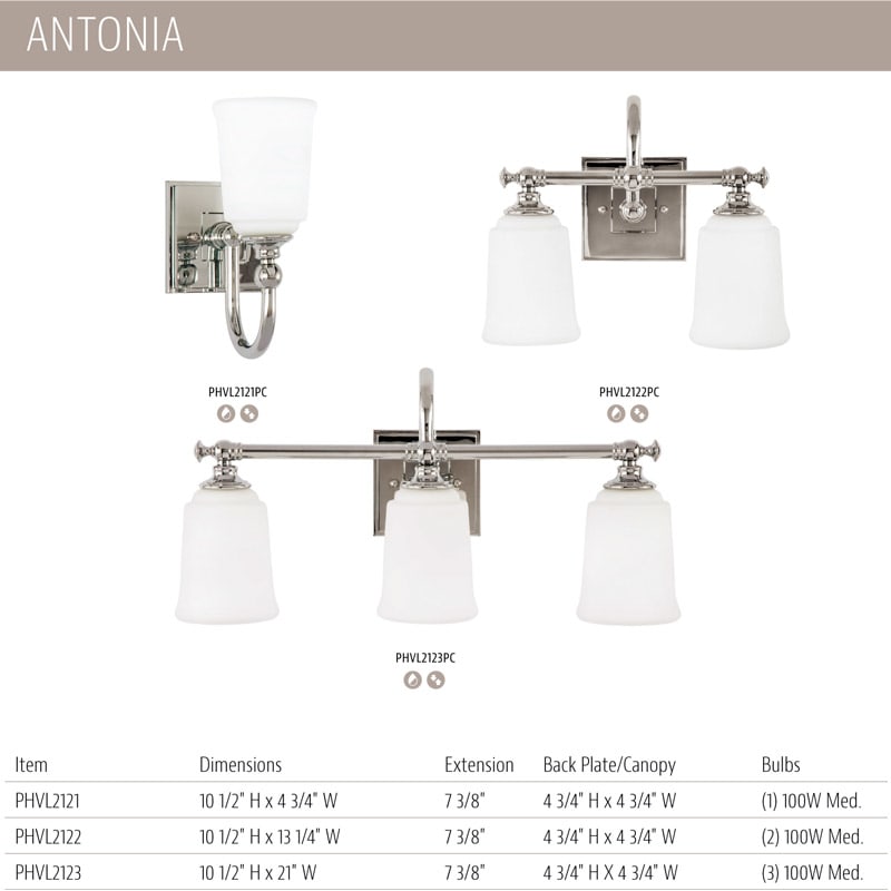 Antonia 2-Light Vanity Light - Clear Glass