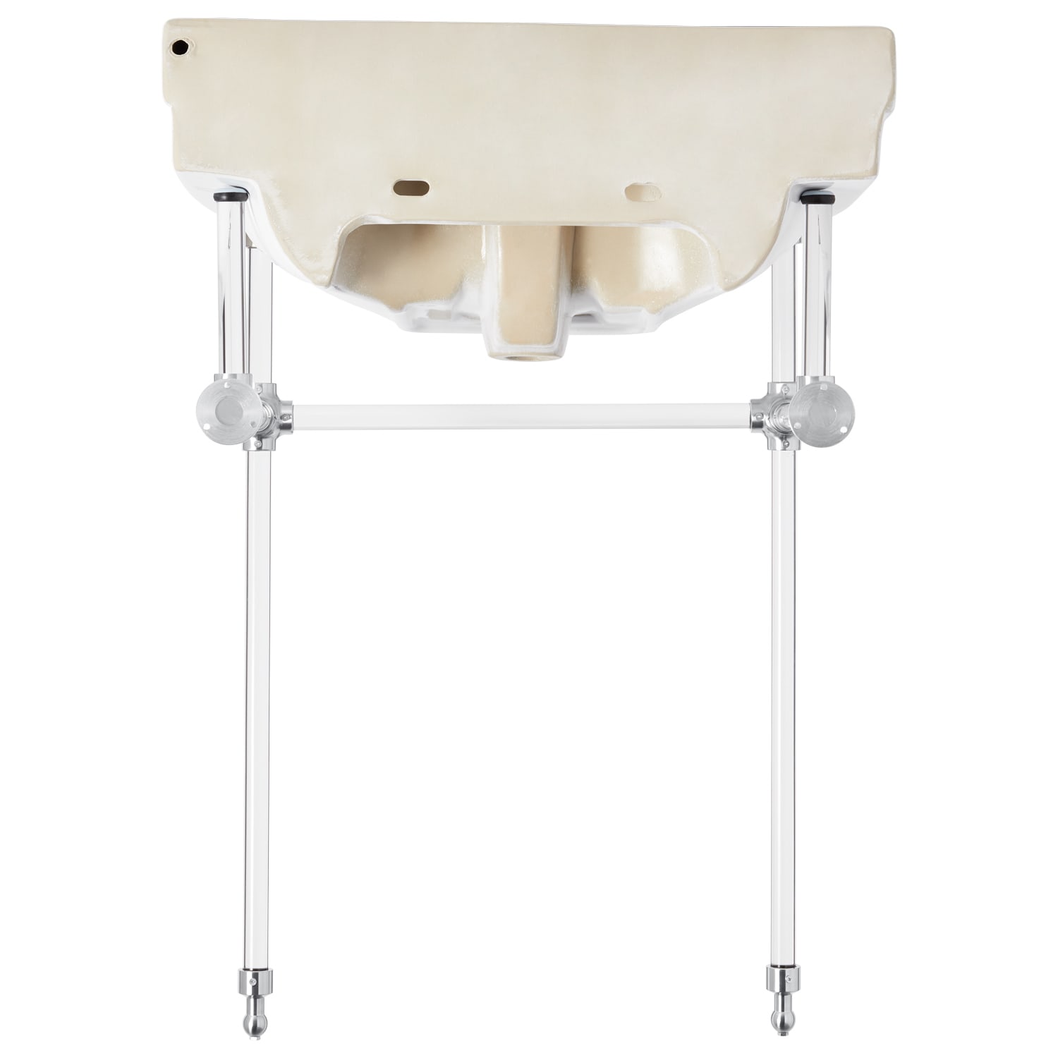 30 Cierra Console Sink with Brass Stand - Polished Nickel in White | Vitreous China | Signature Hardware