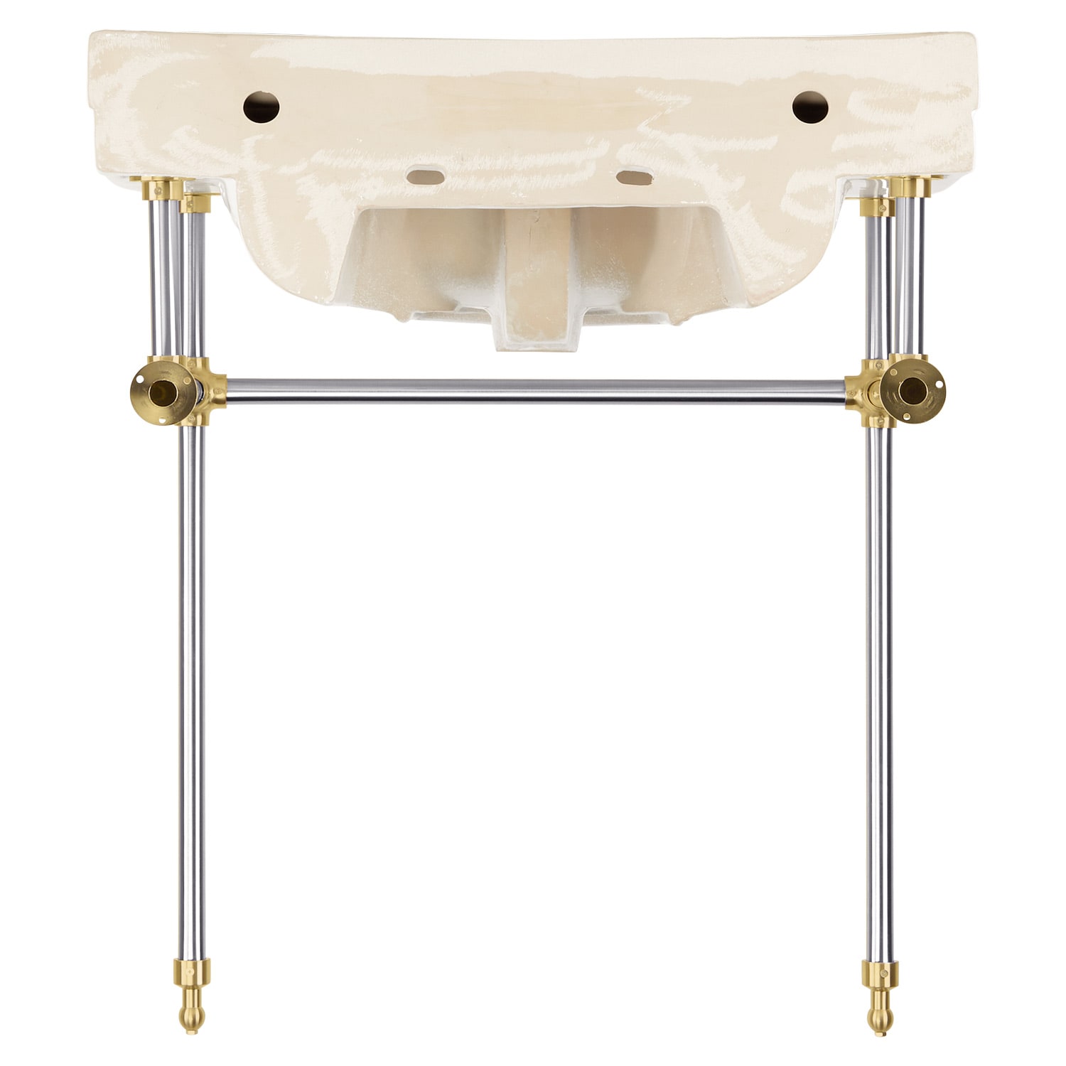 30 Cierra Console Sink with Brass Stand - Chrome in White | Vitreous China | Signature Hardware