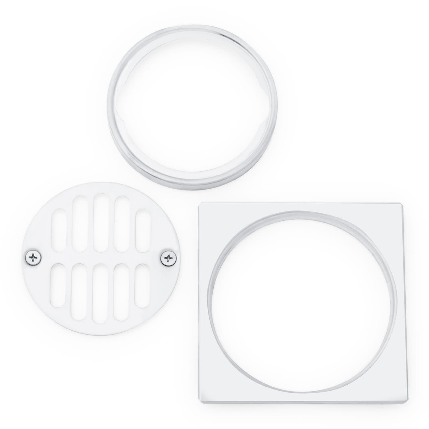 Signature Hardware 446689 Square Shower Drain Cover with Round Strainer Finish: Chrome